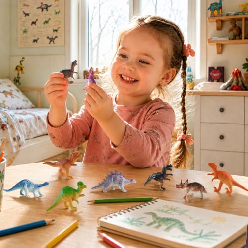 Mini Dinosaur Figures 78 Pack, Kids Dinosaur Toys, Dino Party Favors | Small Dinosaur Toys for Birthday Parties, Cupcakes, Goodie Bags, Classroom Rewards, Sensory Play and Gifts For Boys and Girls