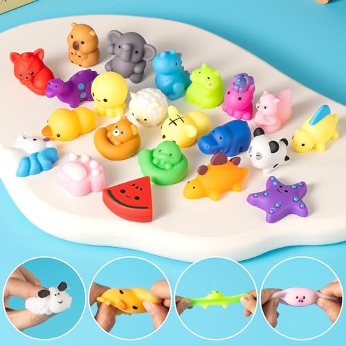 25 Pack Squishy Toys, Mini Mochi Squishies for Kids, Cute Squishy Toys, Soft Sensory Fidget Toys, Squishy Party Favors, Treasure Box Prizes & Classroom Rewards