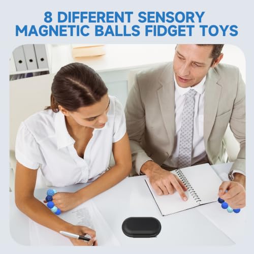Magnetic Fidget Balls for Adults & Teens, Silent Fidget Toys for Office | Relief Stress Anxiety, Focus Aid, Autism ADHD, Calming & Relaxing, Textured Silicone, Magnetic Play, Gift Ready