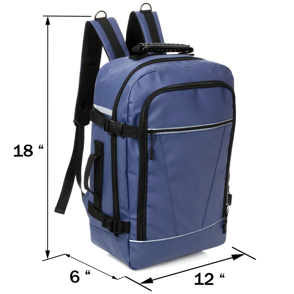 18" Deluxe Padded Back Wholesale Travel Backpack with an Organizer - Bulk Case of 12