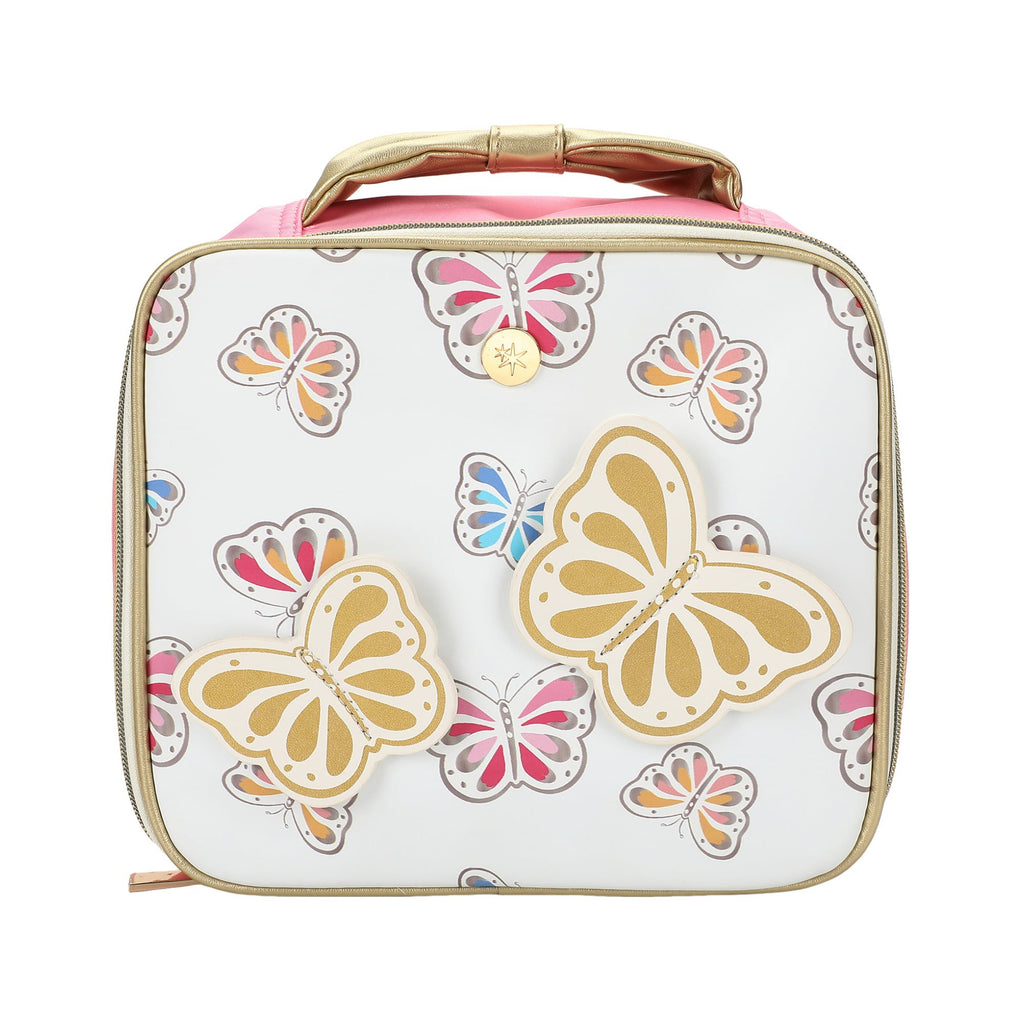 Gold Butterfly Backpack Bundle (Backpack, Lunchbox, & Pouch)