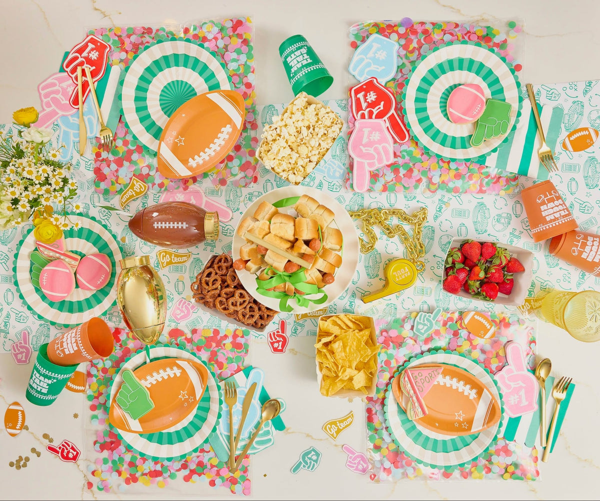 Game Day Green & White Stripe Lunch Napkins (20 Ct)