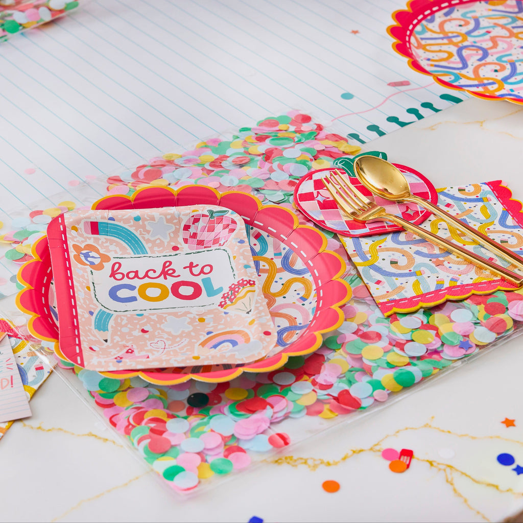 'Back to Cool' Notebook Dessert Plates (8" / 10 ct)