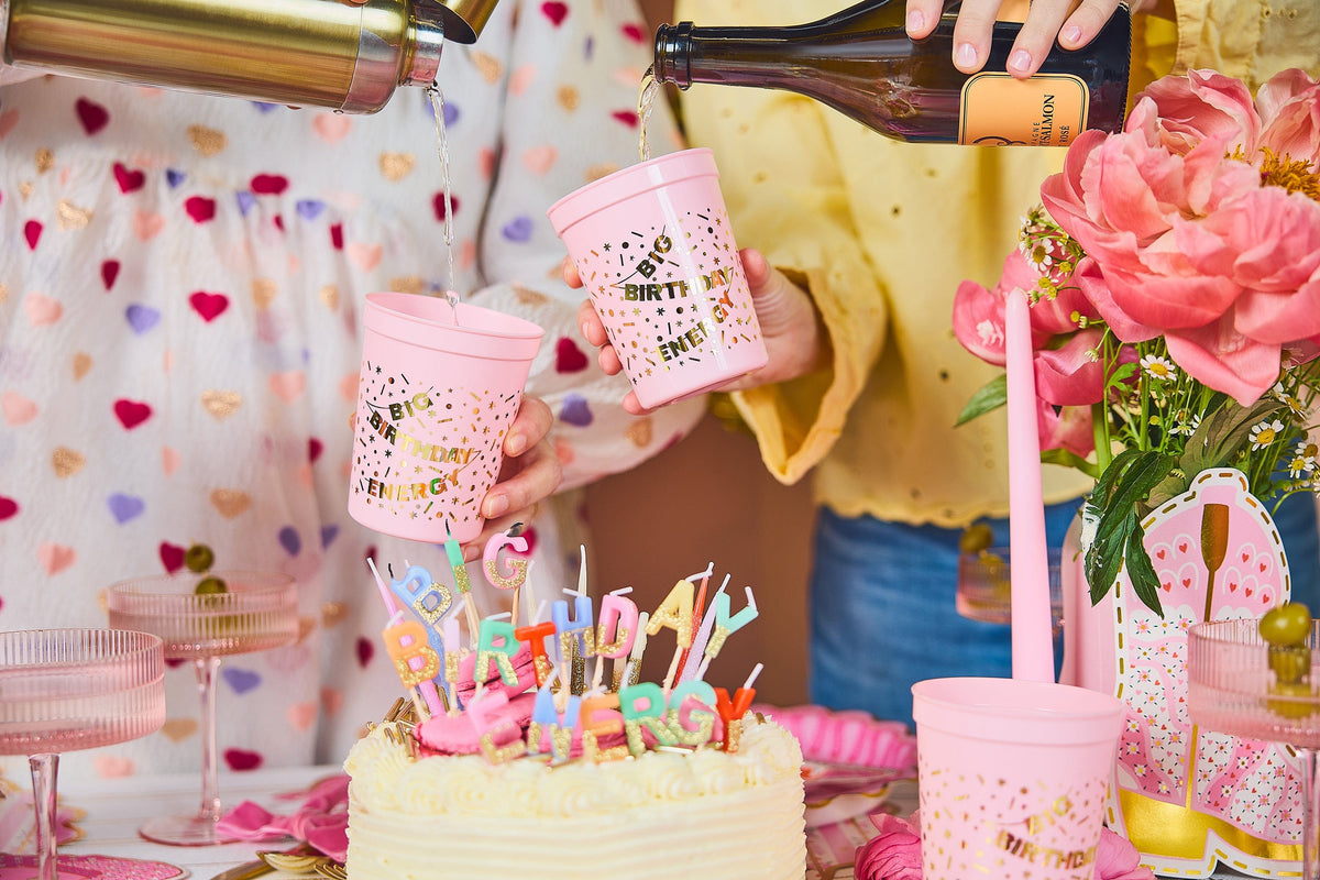 Big Birthday Energy Reusable Party Cups (set of 8)