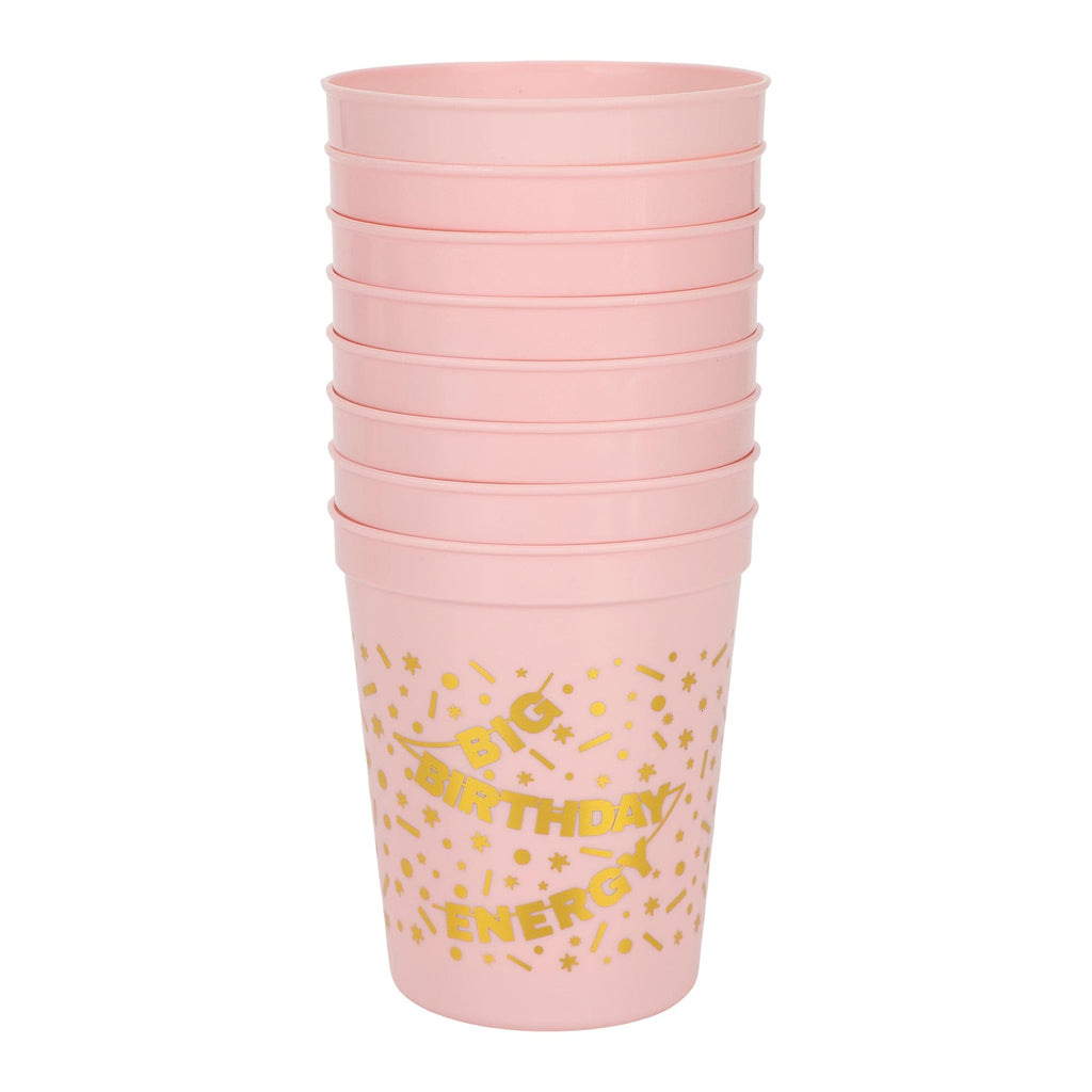 Big Birthday Energy Reusable Party Cups (set of 8)