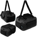 21" Black Wholesale Duffle Bag with 2 Storage Areas & Mesh Side Pockets  - Bulk Case of 12