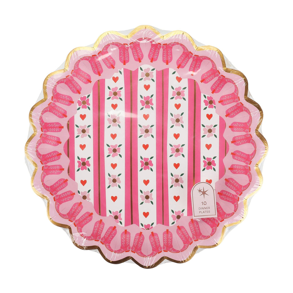 Boot Scoot Blooms Dinner Plates (10 count)