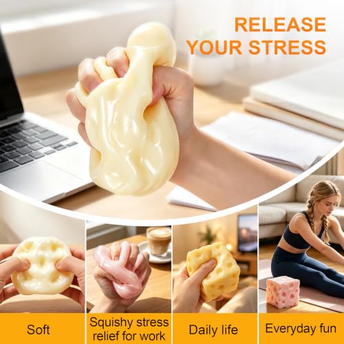 Coconut Oil Squishy, Cheese Squishy Non-Rebound | Squeeze Toys for Teens,Desk Decor Office Stress Relief Fidget Toys for Adults