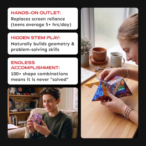 Shashibo DODECA Magnetic Puzzle Cube, Stress Relief Fidget Toy | 100+ Possible Shapes, Sensory Fidget Toy For Adults & Kids, Fun Shape Shifting Puzzle Box For All Ages