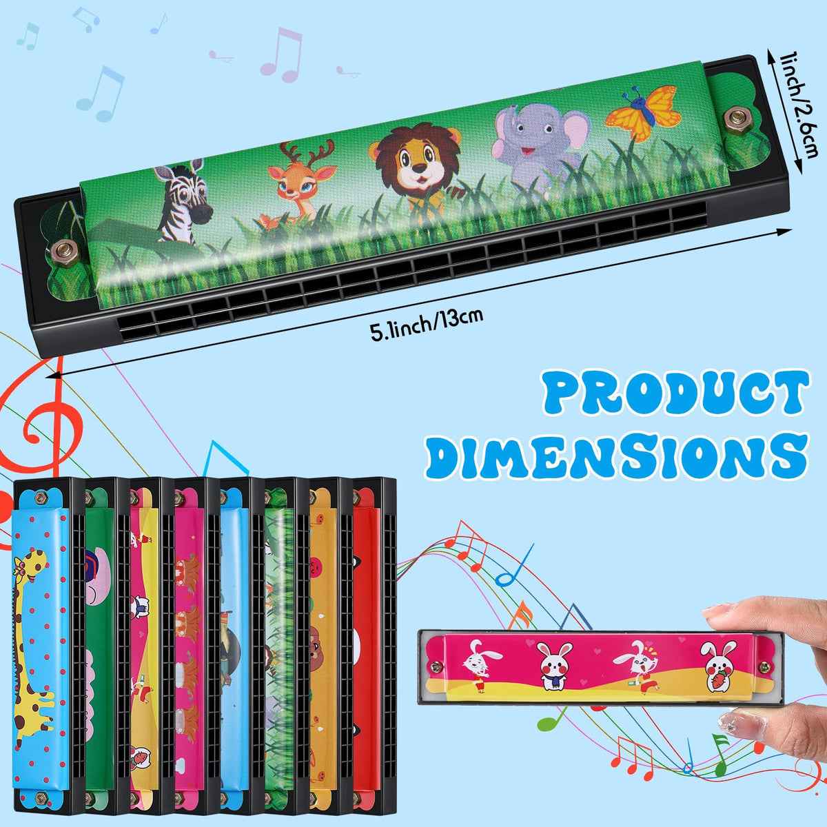 50 Pcs Harmonica for Kids 16 Holes Harmonicas Musical Instrument Toy