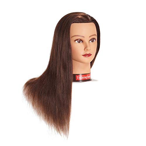 20-22" Female 100% Human Hair Mannequin Head for Hairdresser | Traininghead Hair Styling Braiding Cosmetology Manikin Doll Head Training Model Practice Head with free Clamp
