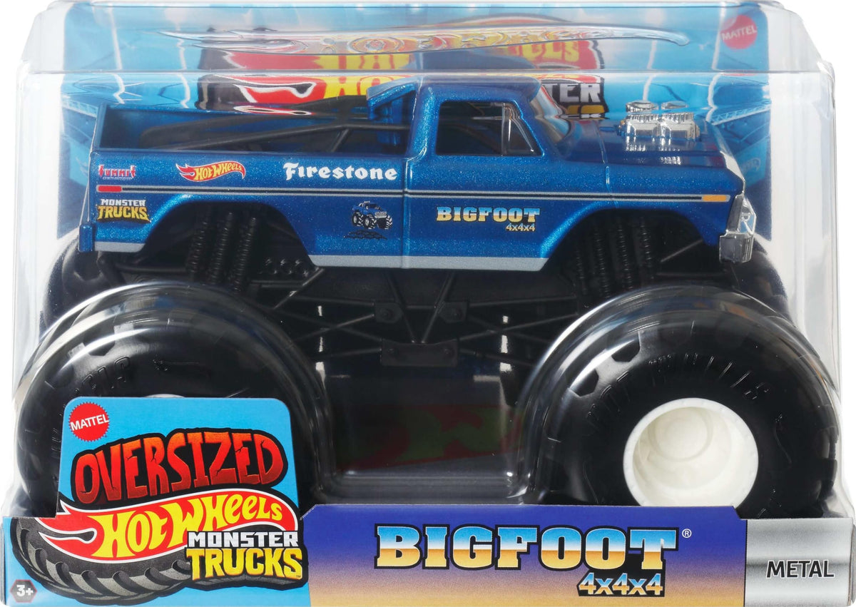Hot Wheels Monster Trucks Oversized Bigfoot in 1:24 Scale | Die-Cast Toy Truck with Giant Wheels & Cool Designs, Recreate Favorite Monster Trucks Live Moments