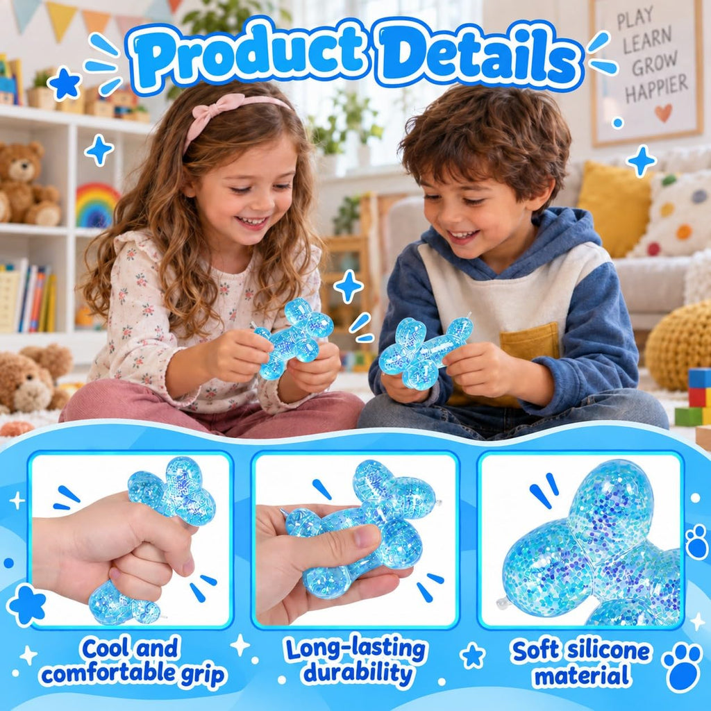 Graphinza Squeeze Toys – Balloon Dog Squishy Squeeze Toy (Blue1, 9cm)