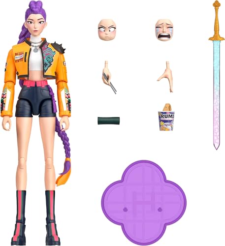 Mattel Kpop Demon Hunters HUNTR/X Rumi 6-inch Action Figure | Wearing “How It’s Done” Look, Sword, Food-inspired Accessories, Swappable Faces & Hands​, 21 Points of Articulation