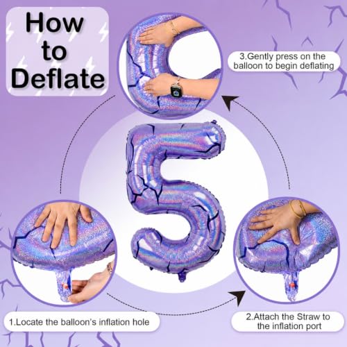 40'' Purple K-pop Number 5 Balloon for Girl 5th Birthday Party Decoration | Pastel Purple Number 5 Foil Balloon, Self Inflating, Girls Kid Birthday Party Anniversary Party K-pop Music Theme Party Decor