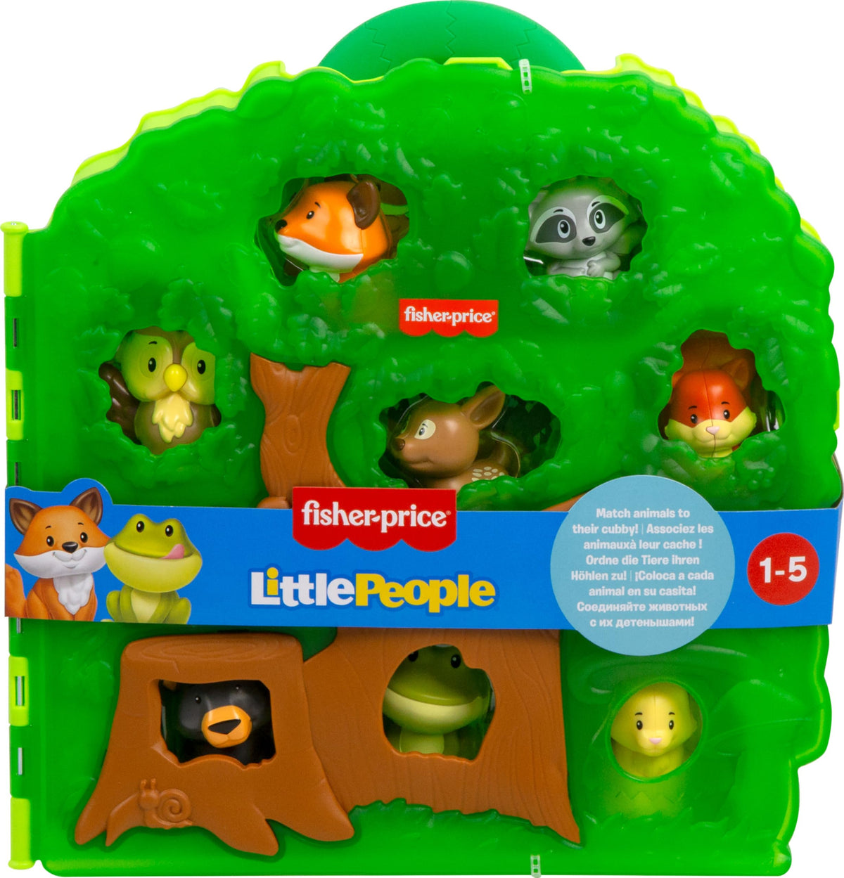 Fisher-Price Little People Forest Friends Carry Case | Tree Playset with 8 Animal Figures, Storytelling Pretend Play, Toddlers & Kids Ages 1+ Years