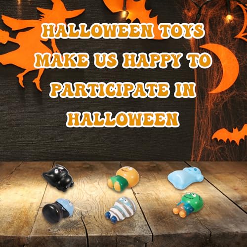 New 6 Packs-Halloween Squishies Toys Slow Rising, Gift Box Includes Ghost: Vampire,Pumpkin,Skull,Black Cat,Mummy,Bat, Halloween Soft Stress Relief Toys for Girls,Boys,Kids Party