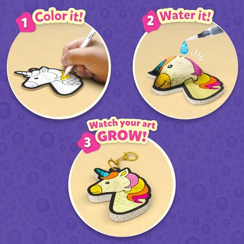 Skillmatics Aqua Puffs Unicorns, Art & Craft Gift for Kids, Paint by Number | DIY Princess Puffy Keychains, Screen-Free, Mess-Free Activity, Creative Kit for Girls & Boys Ages 4, 5, 6, 7, 8, 9, 10