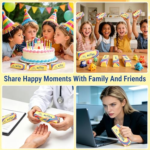 2 Packs Slow Rising Butter Squishy, Squishies Butter Squeeze Toys Pack Sensory Stress Relief Soft & Stretchy Fidget Toy for Party Favors Squishy Butter