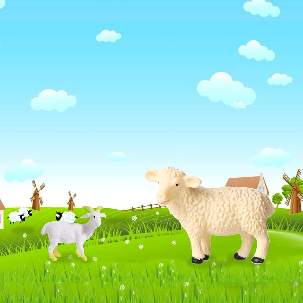 Yowlieu 15 Pcs Mini Figures Toys Realistic Farm Animal Figurines, Plastic Learning Educational Playset Animal Themed Party Supplies Cake Topper Ornaments for Easter Egg Birthday Christmas