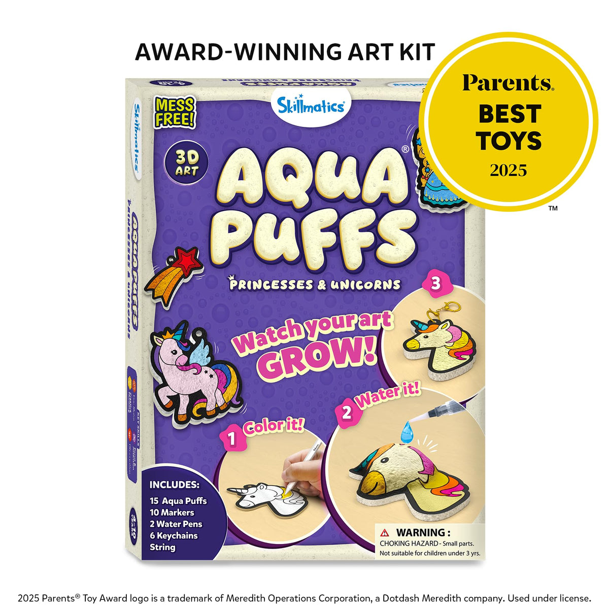 Skillmatics Aqua Puffs Unicorns, Art & Craft Gift for Kids, Paint by Number | DIY Princess Puffy Keychains, Screen-Free, Mess-Free Activity, Creative Kit for Girls & Boys Ages 4, 5, 6, 7, 8, 9, 10