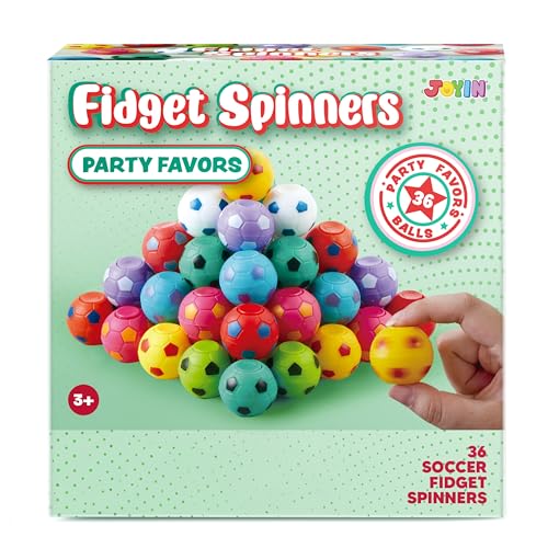 JOYIN 36 Pack Soccer Fidget Spinners Party Favors for Kids 4-8 8-12 | Halloween Bulk Classroom Treasure Box Prizes, Pinata Fillers, Goodie Bag Stuffers for Carnival Birthday Gifts