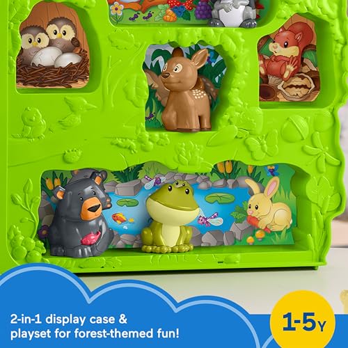 Fisher-Price Little People Forest Friends Carry Case | Tree Playset with 8 Animal Figures, Storytelling Pretend Play, Toddlers & Kids Ages 1+ Years