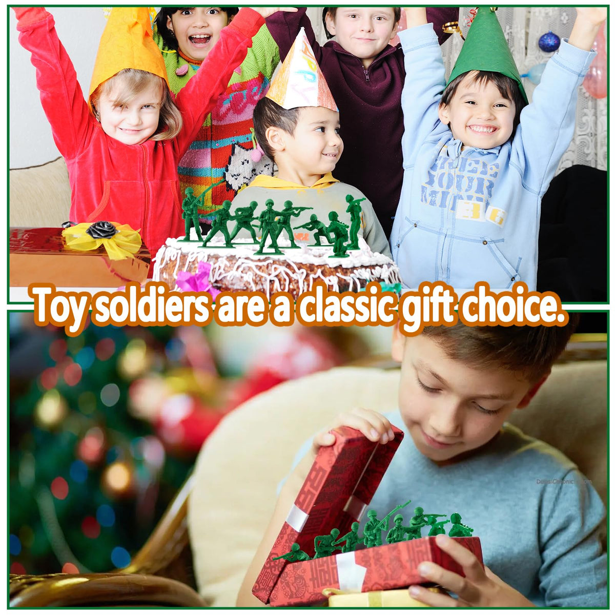 HAPTIME Toys for Boys, Toy Soldiers Set (50 pcs ) , Green Army Men Action Figures, Plastic Military Toys - Inspire Creative Play and Learning Adventures for Kids, Easter Egg Fillers