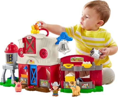 Fisher-Price Little People Caring for Animals Farm Playset | Toddler Learning Toy, Smart Stages Content with Educational Music, Pretend Play, Ages 1+ years (Amazon Exclusive)