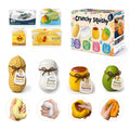 Tyarcox 4 Pack Crunchy Squishy Stress Ball, Mango Pudding Peanut & Soap Block Flake Filled ASMR Fidget, Moldable Sensory Squeeze Gift with Premium Box, Party Favors & Gifts
