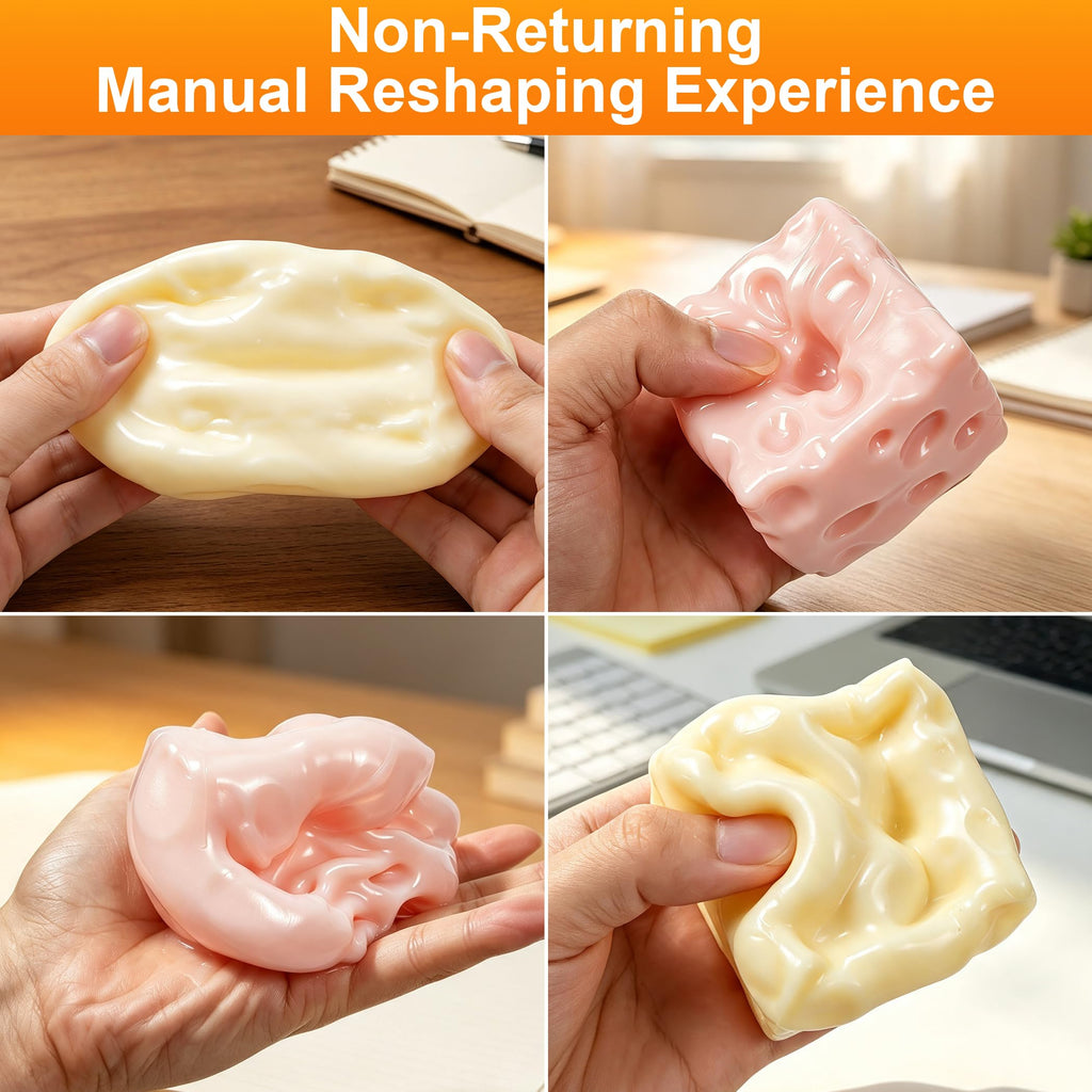 Coconut Oil Squishy, Cheese Squishy Non-Rebound | Squeeze Toys for Teens,Desk Decor Office Stress Relief Fidget Toys for Adults