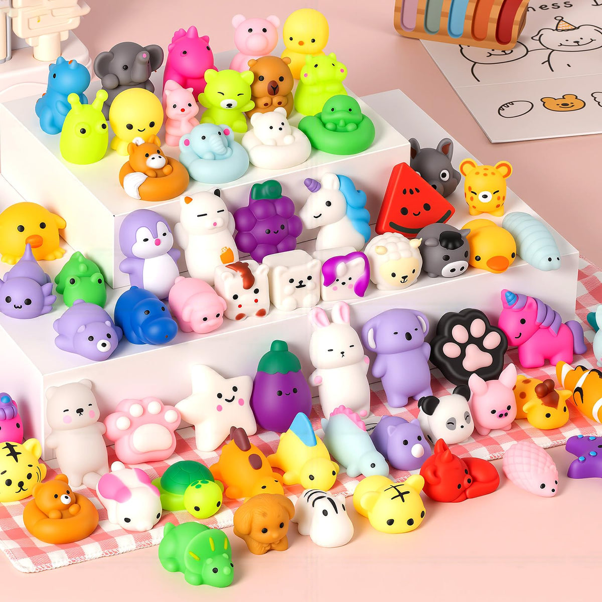 25 Pack Squishy Toys, Mini Mochi Squishies for Kids, Cute Squishy Toys, Soft Sensory Fidget Toys, Squishy Party Favors, Treasure Box Prizes & Classroom Rewards
