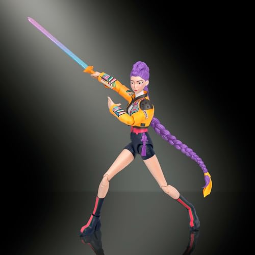 Mattel Kpop Demon Hunters HUNTR/X Rumi 6-inch Action Figure | Wearing “How It’s Done” Look, Sword, Food-inspired Accessories, Swappable Faces & Hands​, 21 Points of Articulation