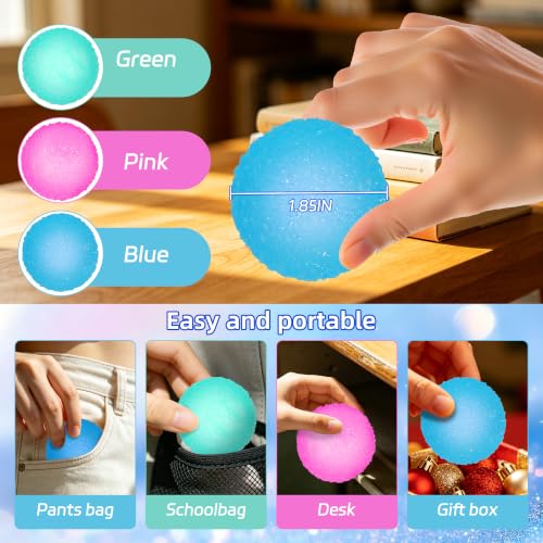 3pcs Squishy Textured Stress Balls Silky Fidget Toys for Anxiety Relief