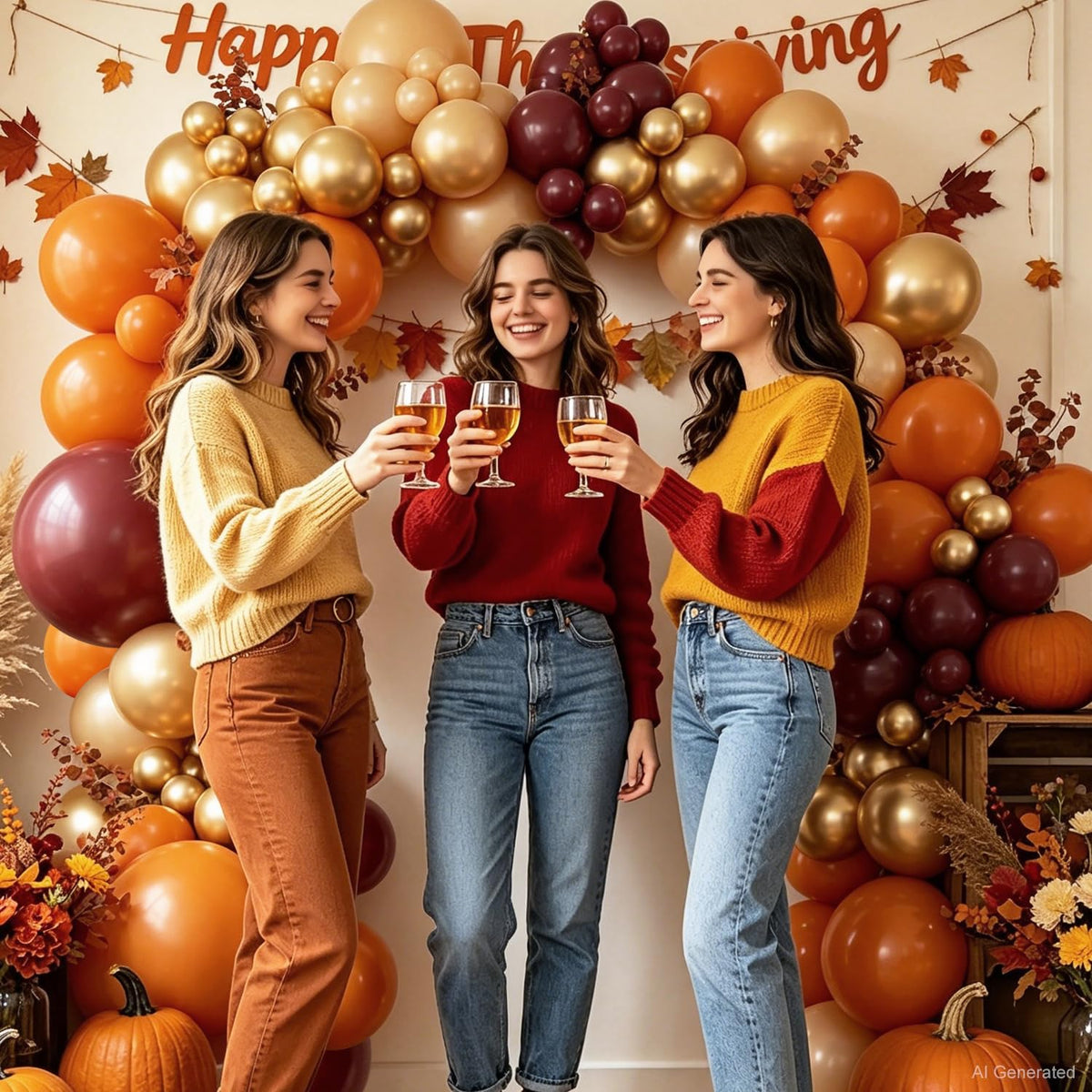 Burgundy Fall Balloon Arch Kit for Autumn Thanksgiving Party Decorations | 124Pcs Burnt Orange Burgundy Gold Nude Balloons, Harvest Baby Shower Wedding Birtday Party Decorations, 124Pcs