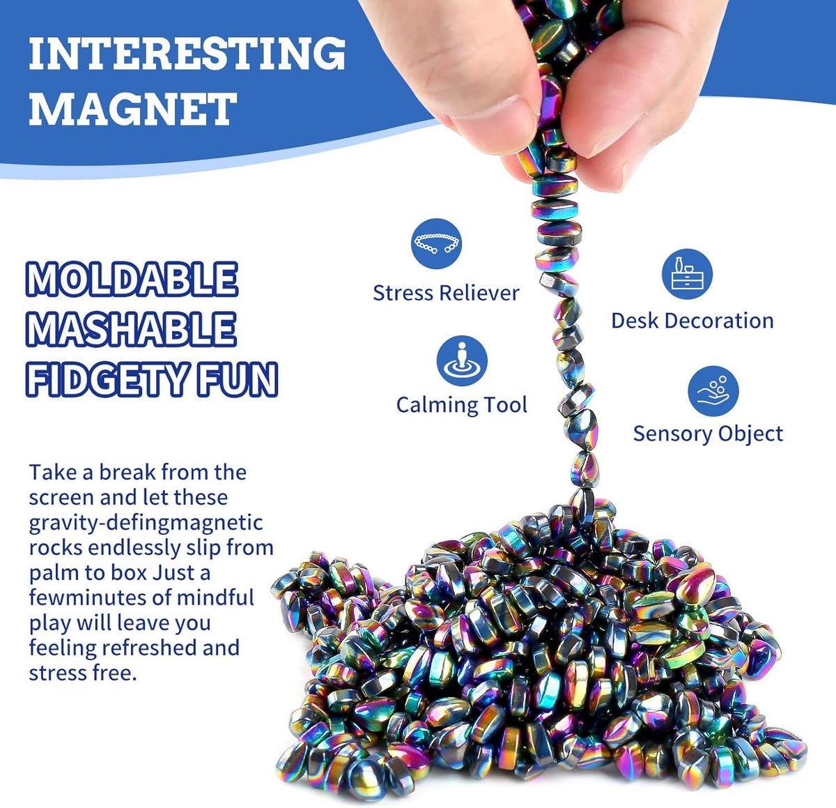Matassari 550pcs Fidget Toy, Sensory Toys for Adults & Teens（Colour） | At work or parties, shape, stack, relax and unwind; a fun gift for birthdays, Christmas and stocking stuffers
