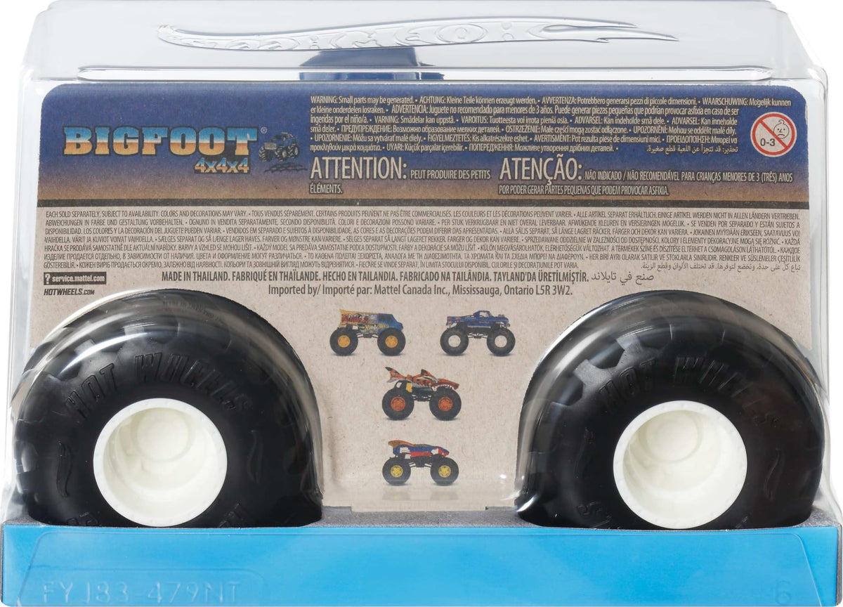 Hot Wheels Monster Trucks Oversized Bigfoot in 1:24 Scale | Die-Cast Toy Truck with Giant Wheels & Cool Designs, Recreate Favorite Monster Trucks Live Moments