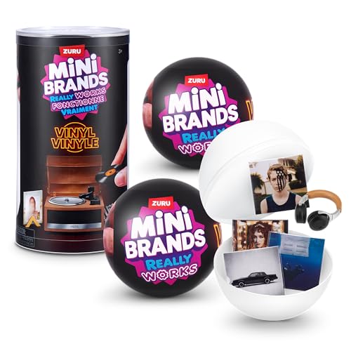Mini Brands Really Works Vinyl Capsule Series 1 (2 Pack) By ZURU | 8 playable mini vinyls spin & play, music accessories, trending artists, works on Mini Brands Vinyl Player, collector gift