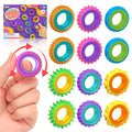 Fidget Toys Sensory Rings for Kids: 12 Pack Finger Spinner Rings - Texture Stress Toys for Kids Autism Calming - Fun Fidgets for Student Classroom Prize Stocking Stuffers