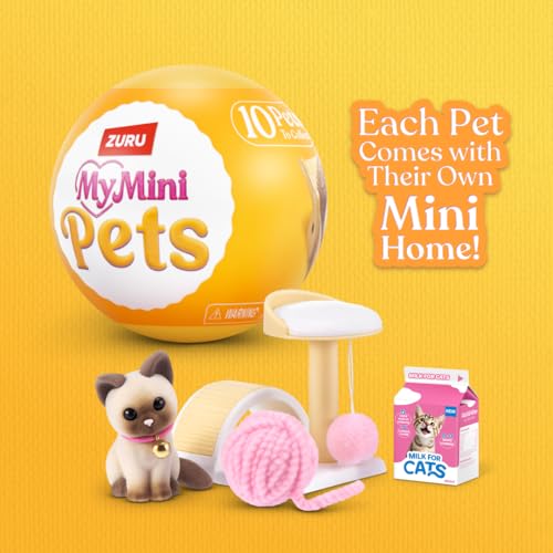My Mini Pet Series 1 By ZURU | Detailed mini pet — puppy, kitten, hedgehog & more; habitat + accessories; 10+ sets to collect; play, display & gift