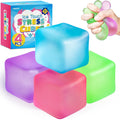 VISCOO 4 Pack Stress Cube,Slow Rising Cube Stress Balls for Adults Kids | Sensory Fidget Toy for Anxiety Relief, Square Shape Cube Squishy for Classroom Prizes, Squishy Balls for Party Favors