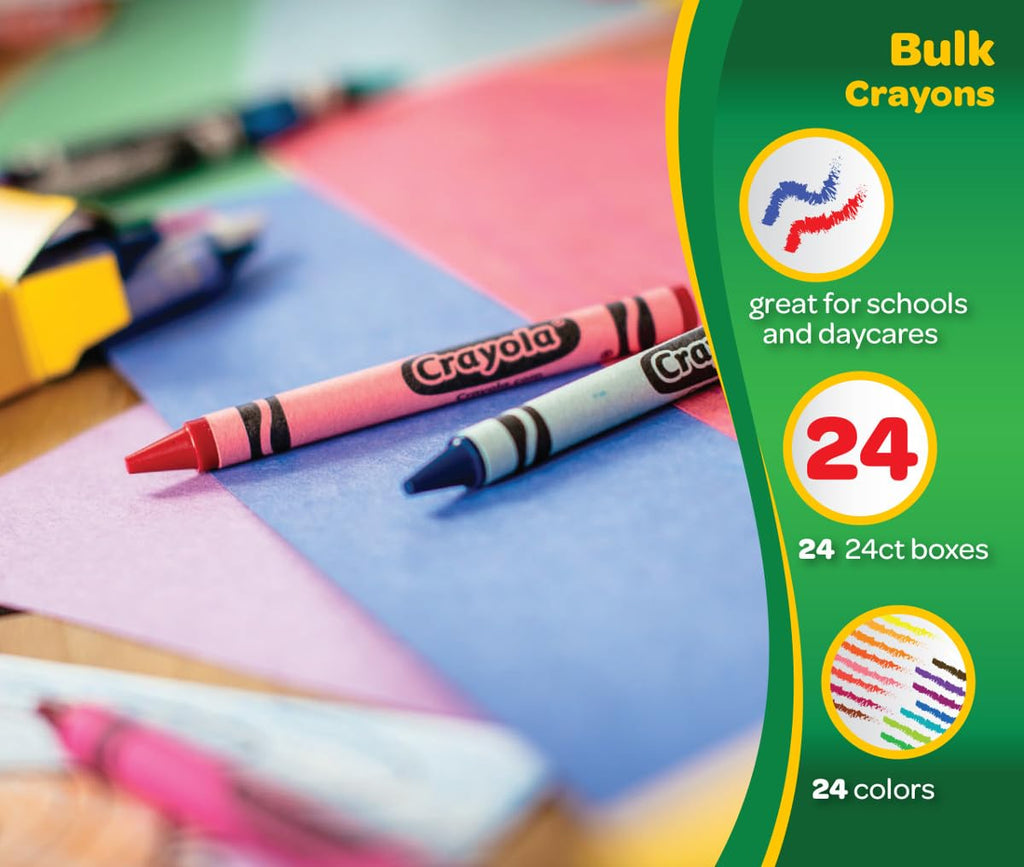 Crayola Crayons Bulk (24 Packs), Teacher Classroom Must Haves & Essentials | School Supplies for Kids, Teacher Gifts, Ages 3+