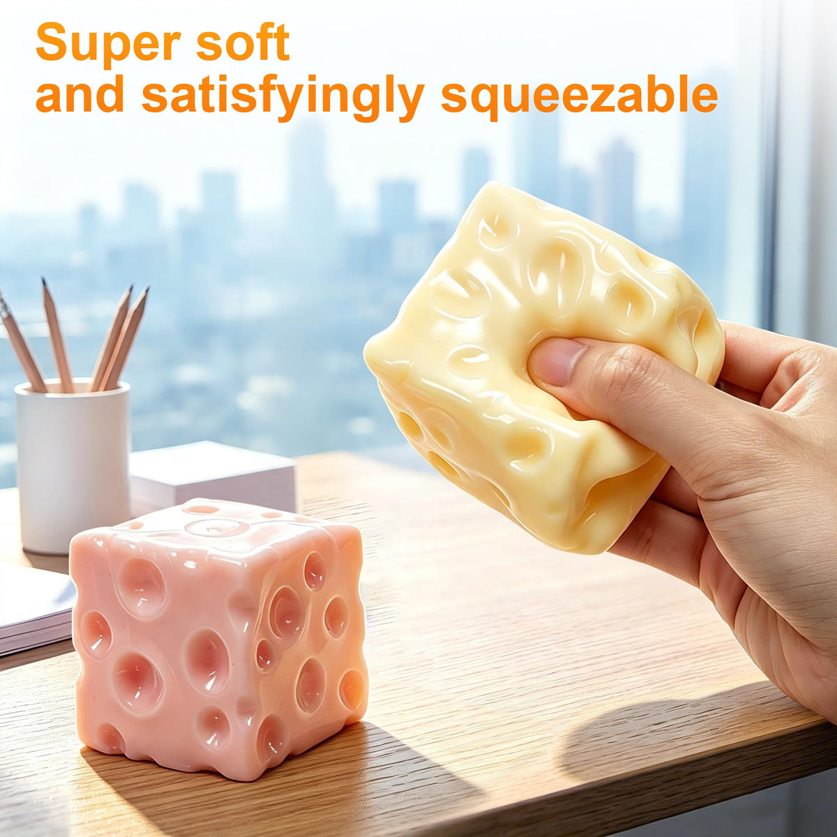 Coconut Oil Squishy, Cheese Squishy Non-Rebound | Squeeze Toys for Teens,Desk Decor Office Stress Relief Fidget Toys for Adults