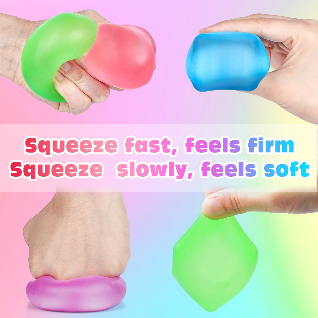 VISCOO 4 Pack Stress Cube,Slow Rising Cube Stress Balls for Adults Kids | Sensory Fidget Toy for Anxiety Relief, Square Shape Cube Squishy for Classroom Prizes, Squishy Balls for Party Favors