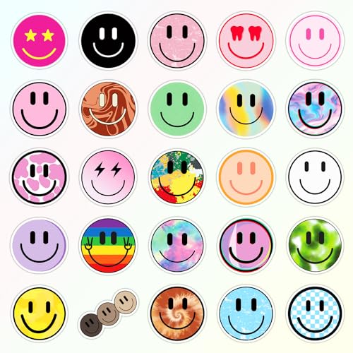 Wercokt 50PCS Smile Face Stickers Cute Water Bottle Stickers for Kids | Waterproof, PVC Material, for Teaching Rewards, Notebooks, Stationery, Luggage, Cartoon Happy Sticker