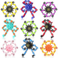 Transformable Fidget Spinners,9PCS Funny Sensory Fidget Toys for Kids | Deformable DIY Robot Spinner Fingertip Stress Relief Gyro Toy Kids Halloween Party Favors Stocking Stuffers Gifts