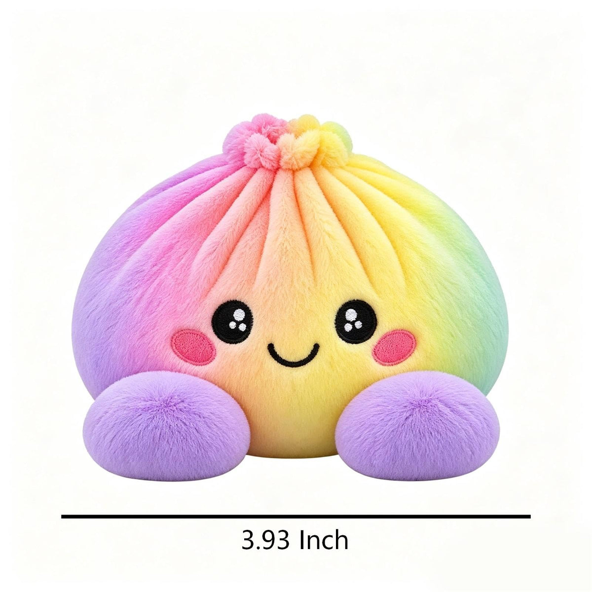 Plush Stuffed Dumpling Squishies, 3.94" Big Rainbow Squishes with Steamer | Plush Giant Dumpling Squishies Squeeze Toys, Christmas Stress Balls Squishies Fidget Toys for Adults Anxiety Relief