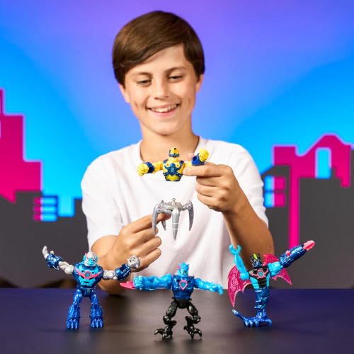MrBeast Lab Hybrids Mega Pack, 4 Mix & Match Figures, 7 Accessories | 4-inch action figures with 10 points of articulation; crack the MrBeast Lab Containment Vessel to reveal MrBeast toys