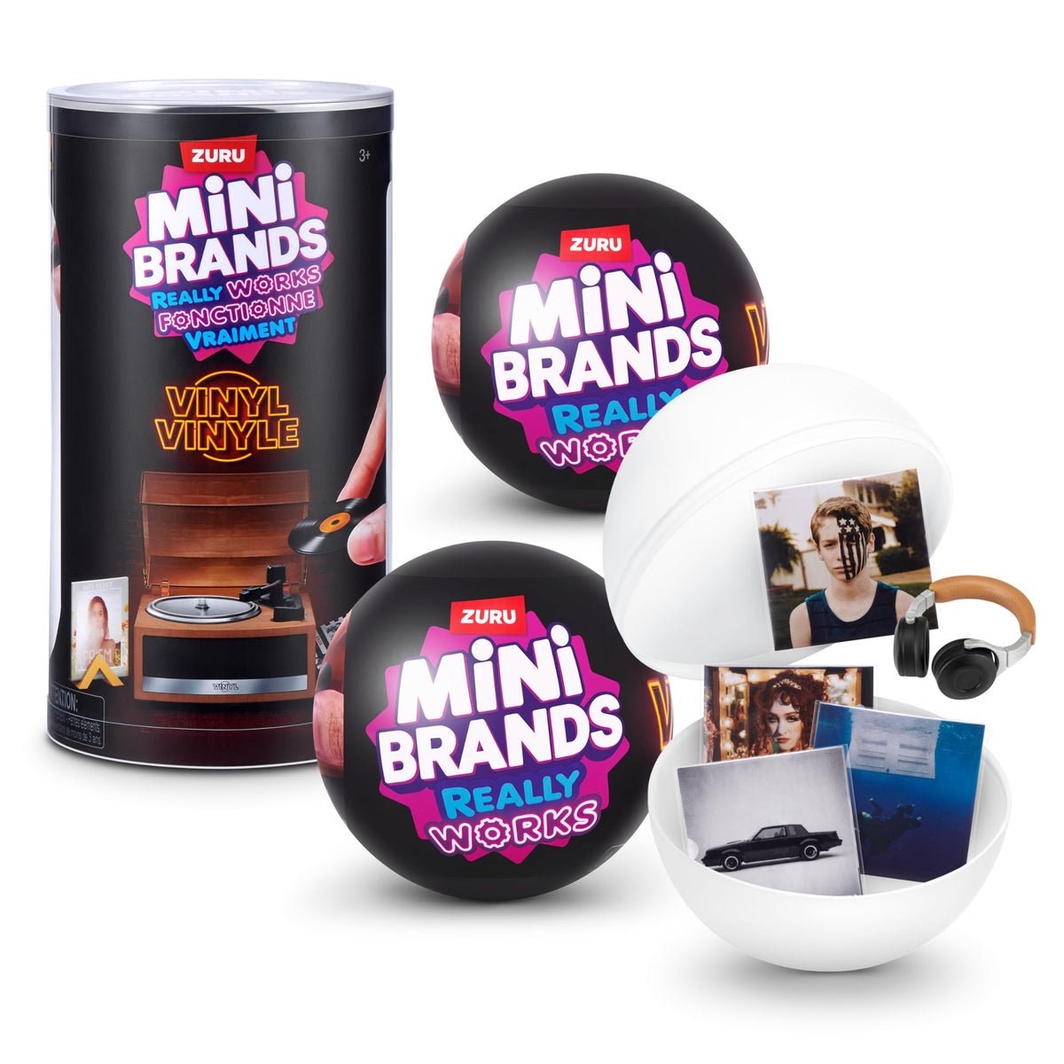 Mini Brands Really Works Vinyl Capsule Series 1 (2 Pack) By ZURU | 8 playable mini vinyls spin & play, music accessories, trending artists, works on Mini Brands Vinyl Player, collector gift