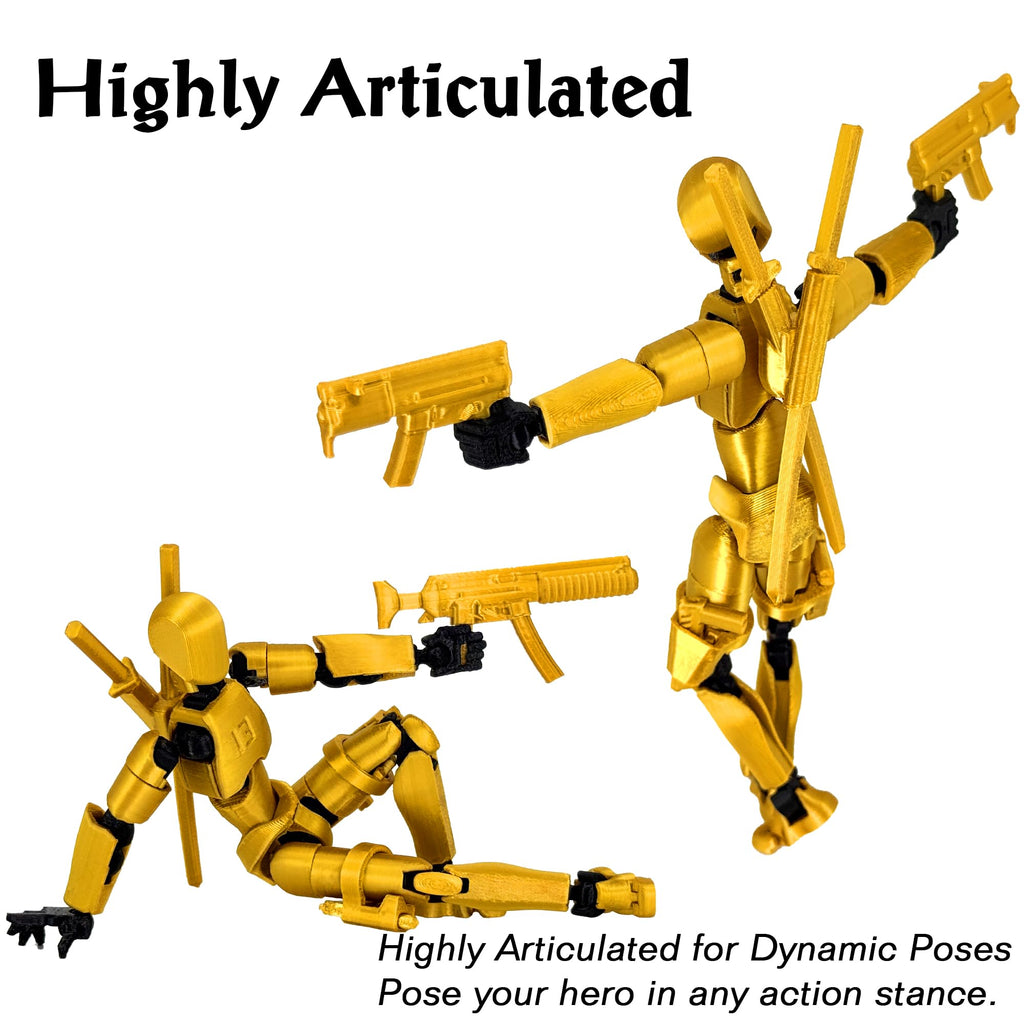 Gatling Gun Titan 13 Action Figure Set【Assembled】, Robot T Action Figure 3D Printed Dummy 13 Action Fidget Toys Figure Articulated, Lucky 13 for Collectors Desktop Decorations (Purple Blue)
